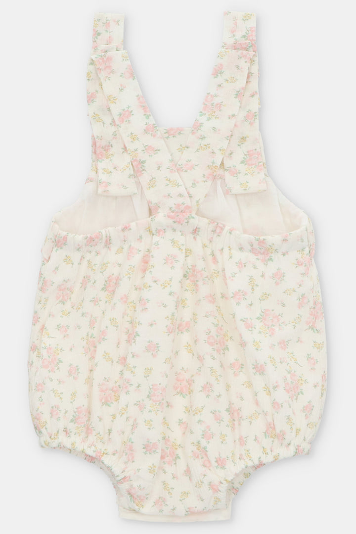 Martín Aranda "Verity" Floral Seersucker Dungaree Romper | Millie and John