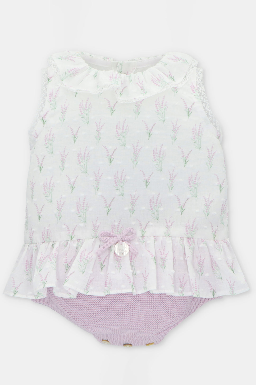 Martín Aranda "Magnolia" Lavender Floral Knit Shortie | Millie and John