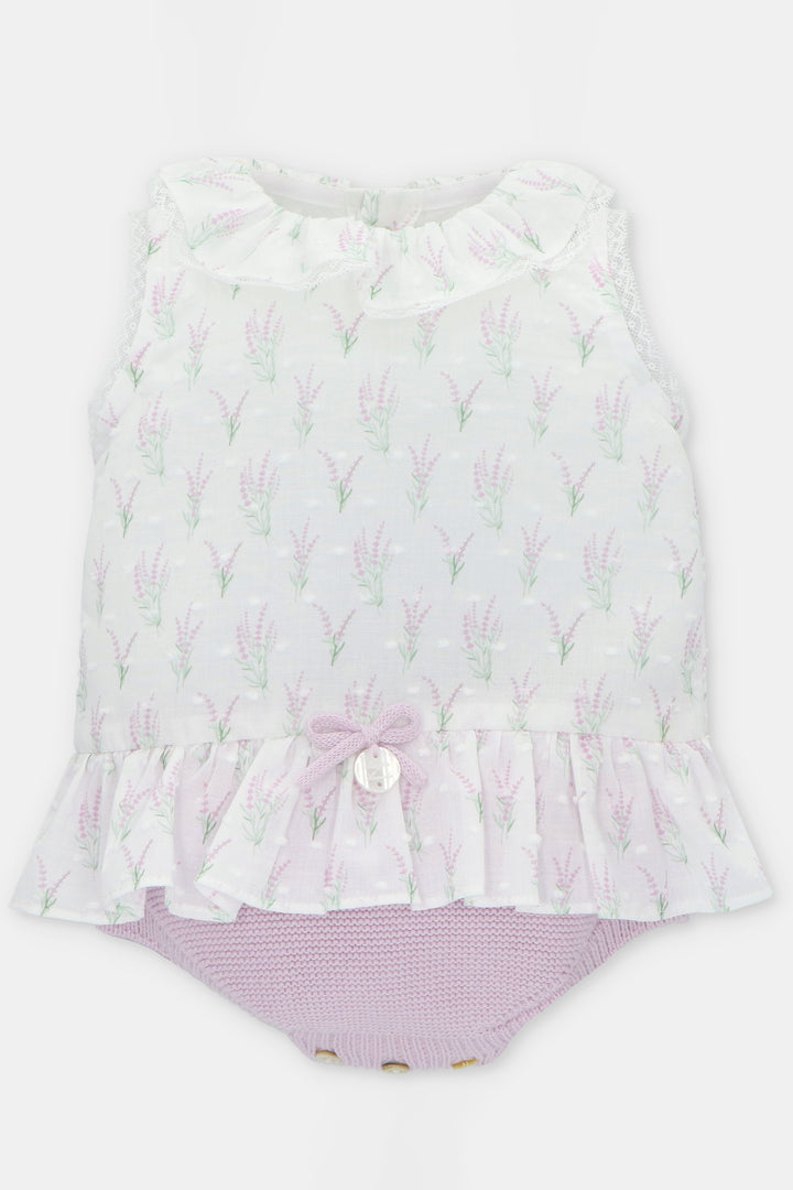 Martín Aranda "Magnolia" Lavender Floral Knit Shortie | Millie and John