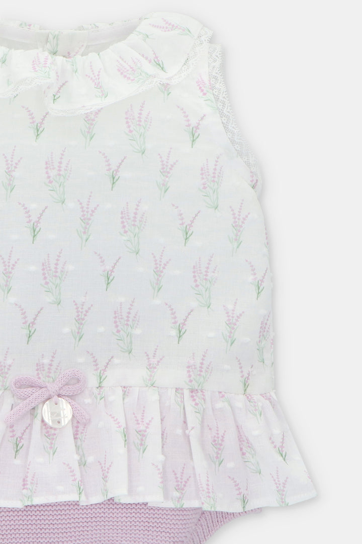 Martín Aranda "Magnolia" Lavender Floral Knit Shortie | Millie and John