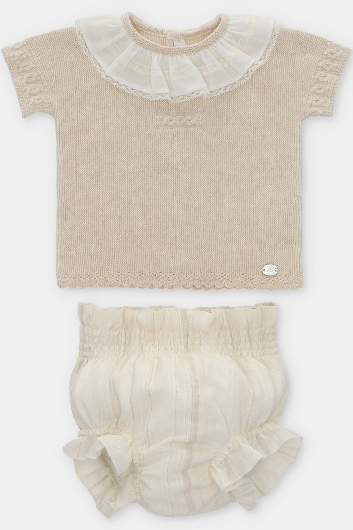 Martín Aranda "Quinn" Beige Knit Top & Bloomers | Millie and John