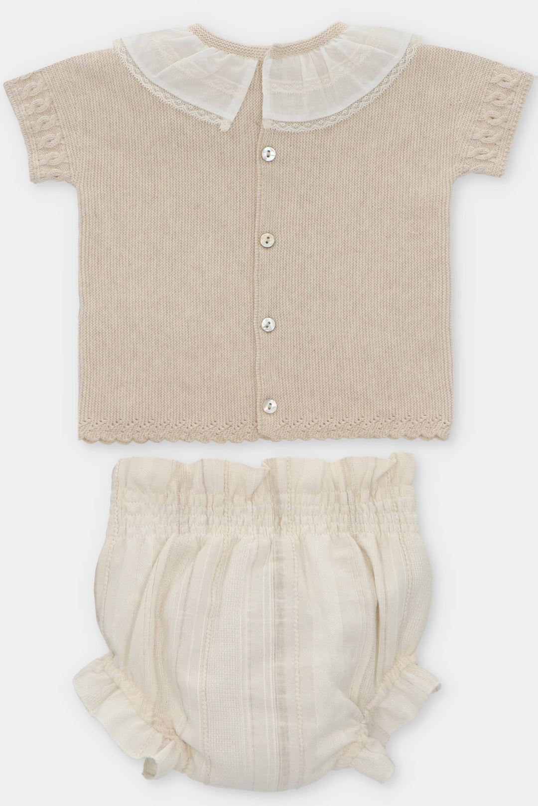 Martín Aranda "Quinn" Beige Knit Top & Bloomers | Millie and John