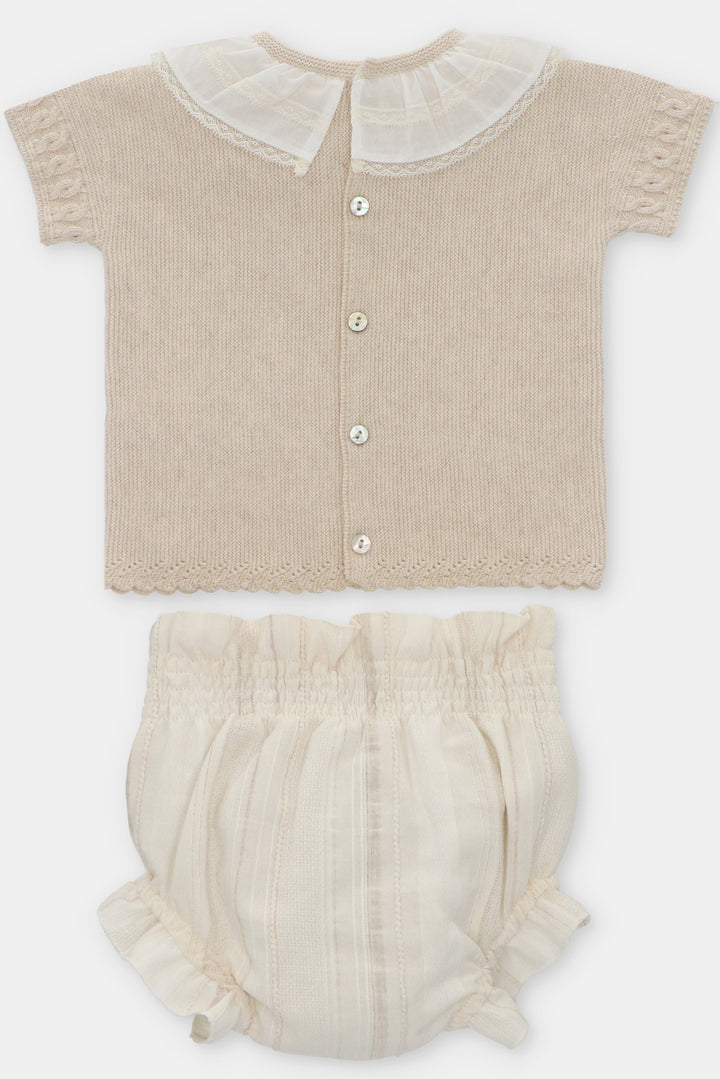 Martín Aranda "Quinn" Beige Knit Top & Bloomers | Millie and John