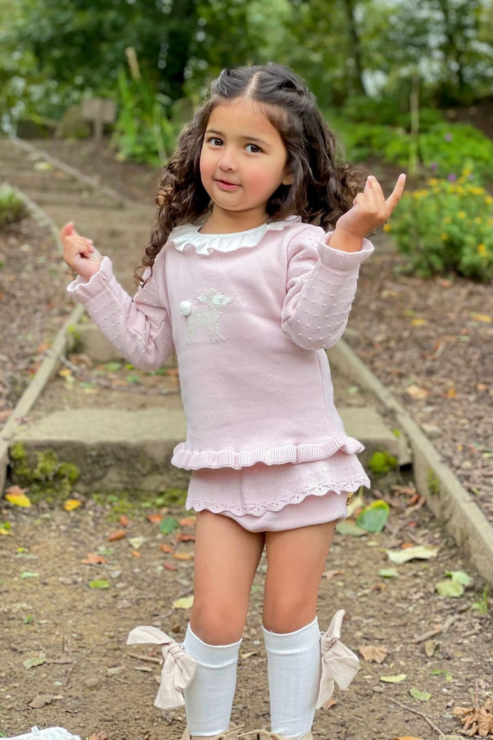 Granlei "Juno" Dusky Pink Knit Top & Bloomers | Millie and John