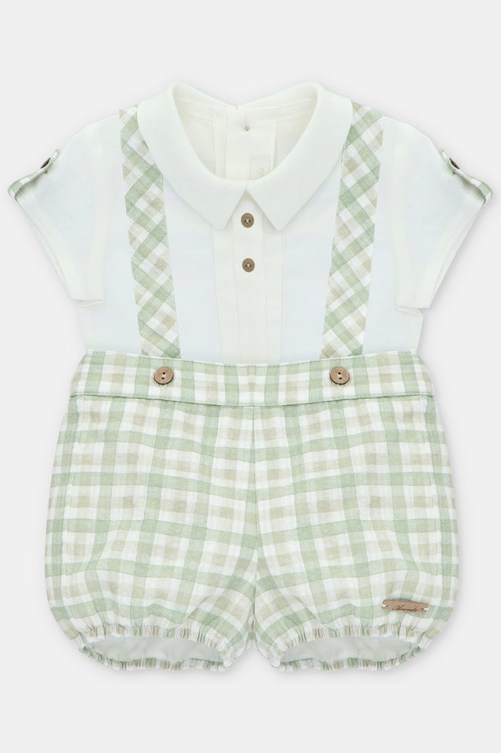 Martín Aranda "Maxwell" Sage Green Gingham Jam Pants & Shirt | Millie and John