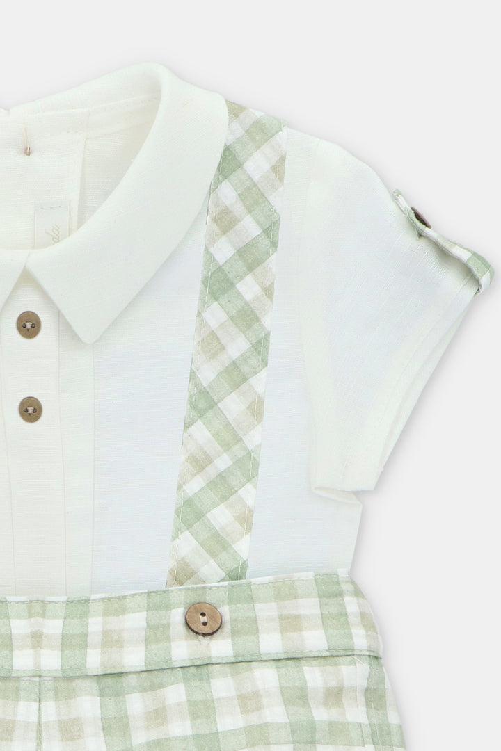 Martín Aranda "Maxwell" Sage Green Gingham Jam Pants & Shirt | Millie and John