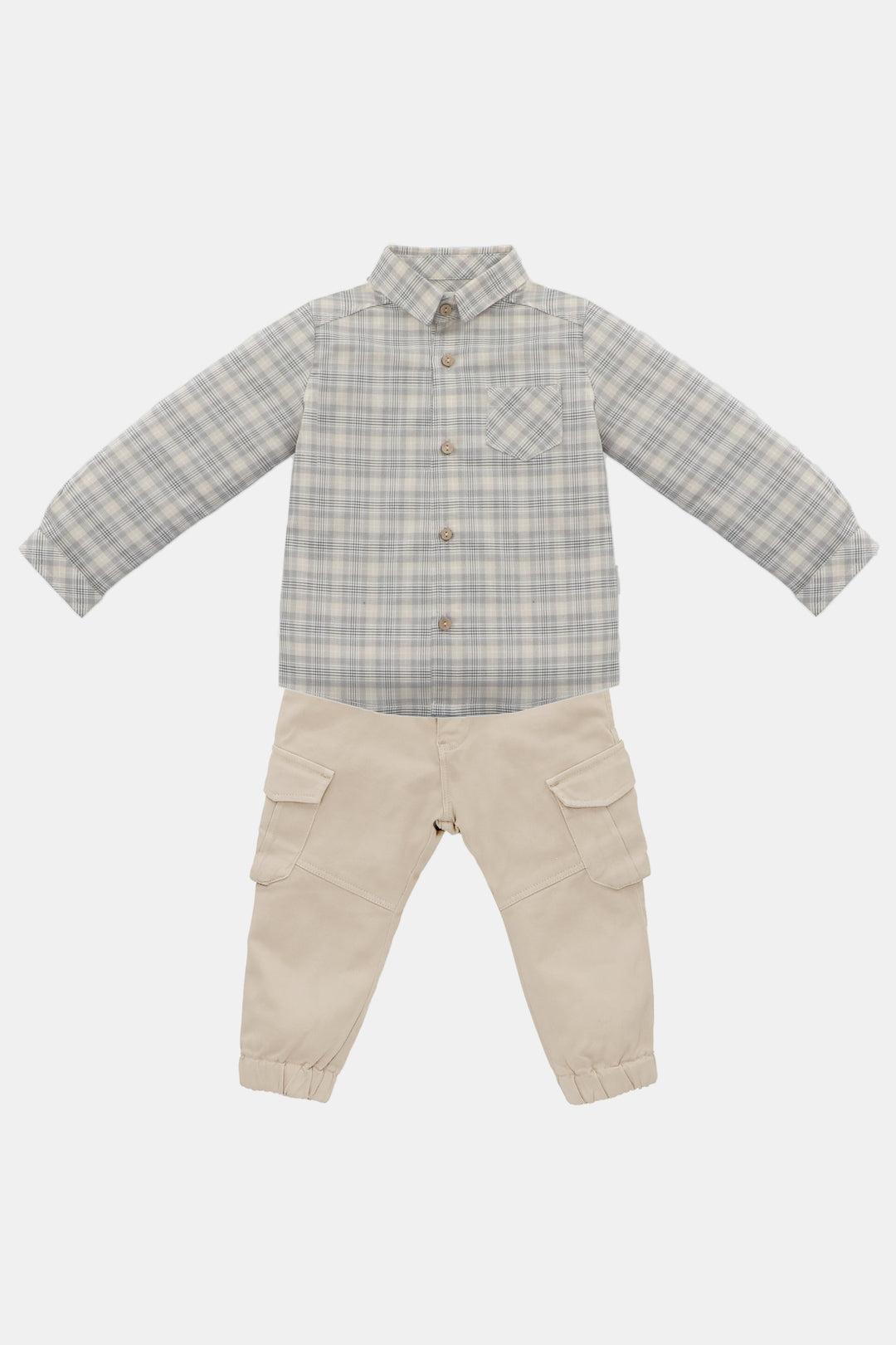 Martín Aranda "Harrison" Stone Tartan Shirt & Cargo Trousers | Millie and John