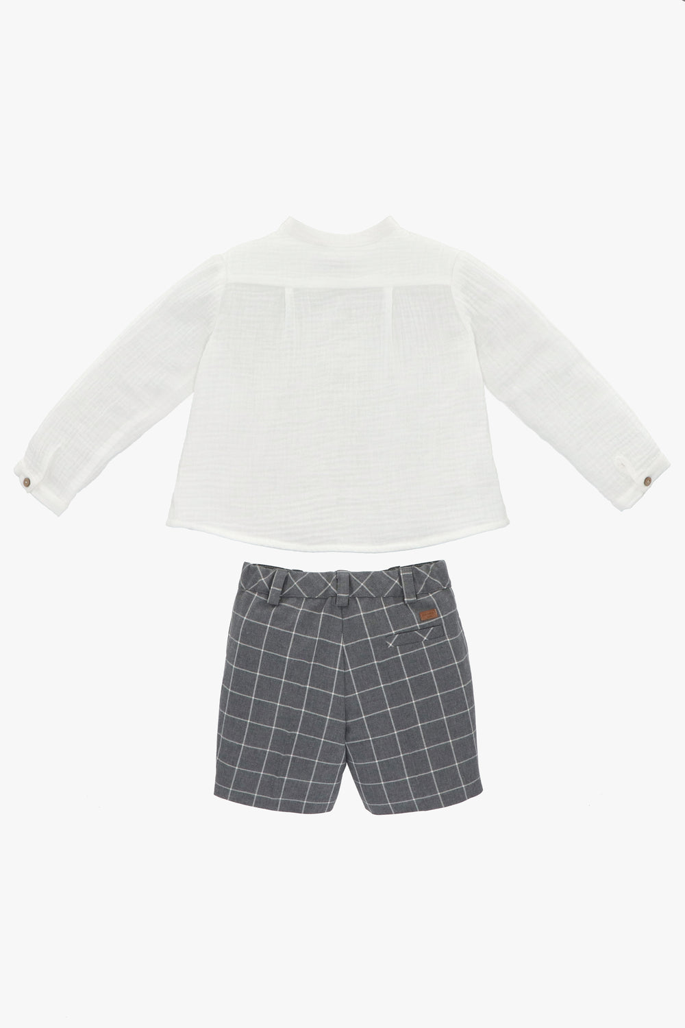 Martín Aranda "Edmund" Shirt & Grey Checked Shorts | Millie and John