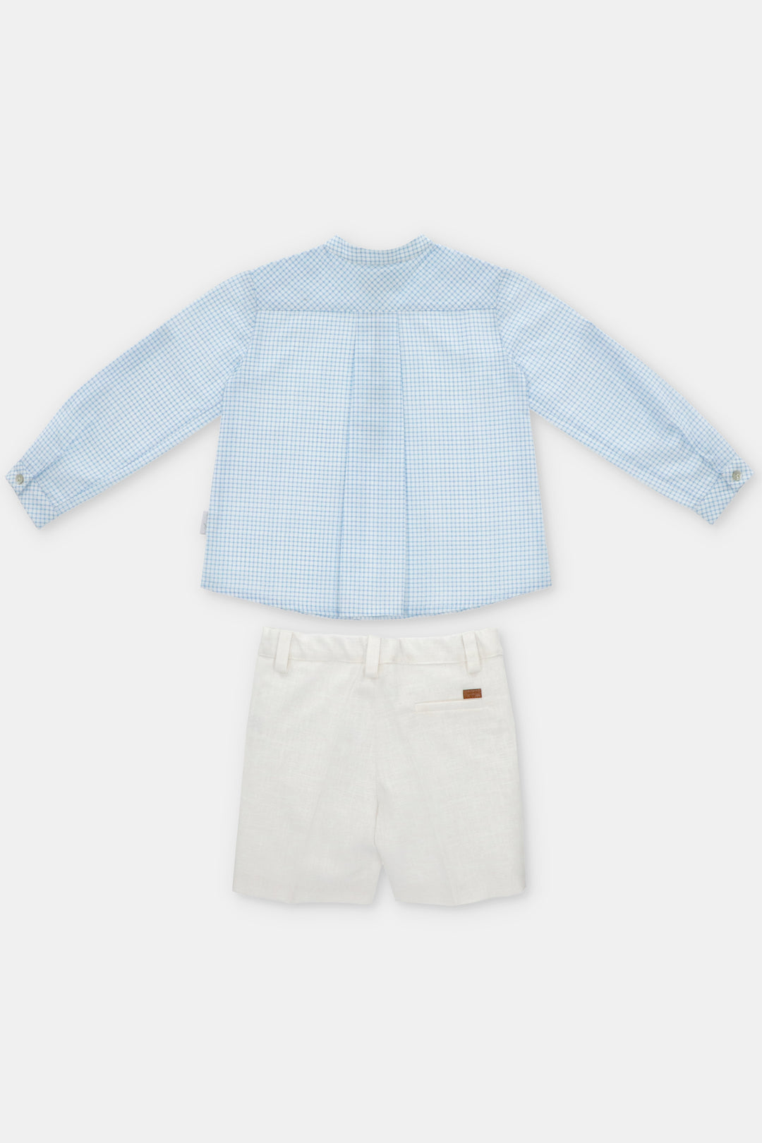Martín Aranda PREORDER "Tristan" Dusky Blue Check Shirt & Shorts | Millie and John