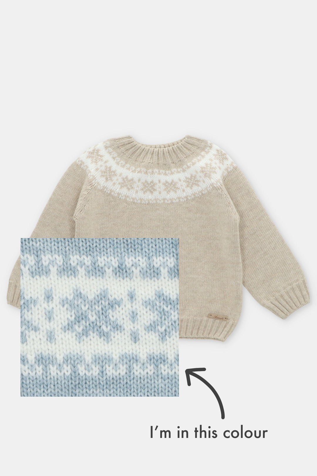 "Sergio" Powder Blue Fair Isle Knit Jumper