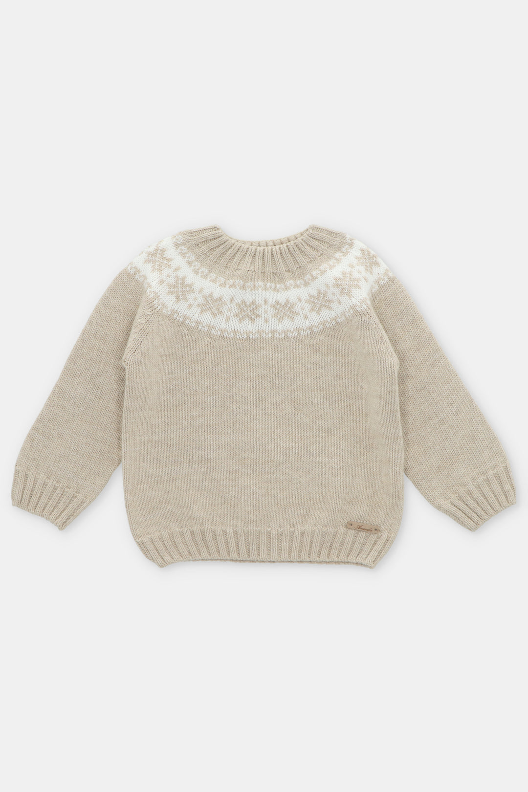 "Sergio" Beige Fair Isle Knit Jumper
