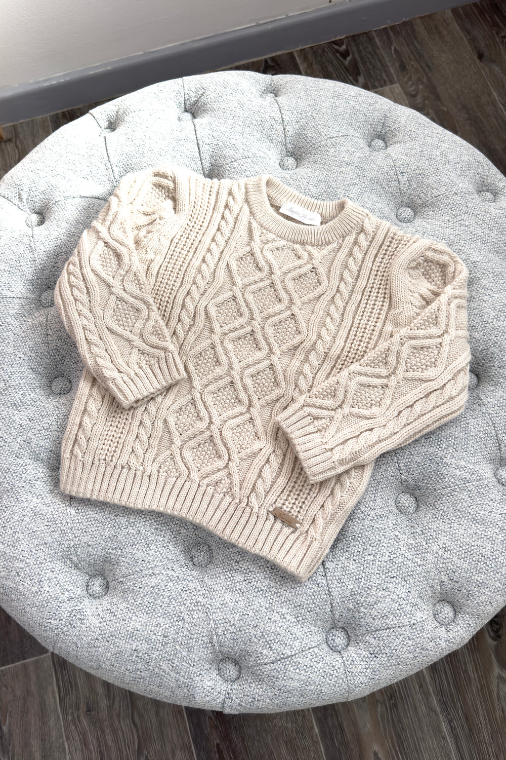Martín Aranda "Alonzo" Beige Cable Knit Jumper | Millie and John