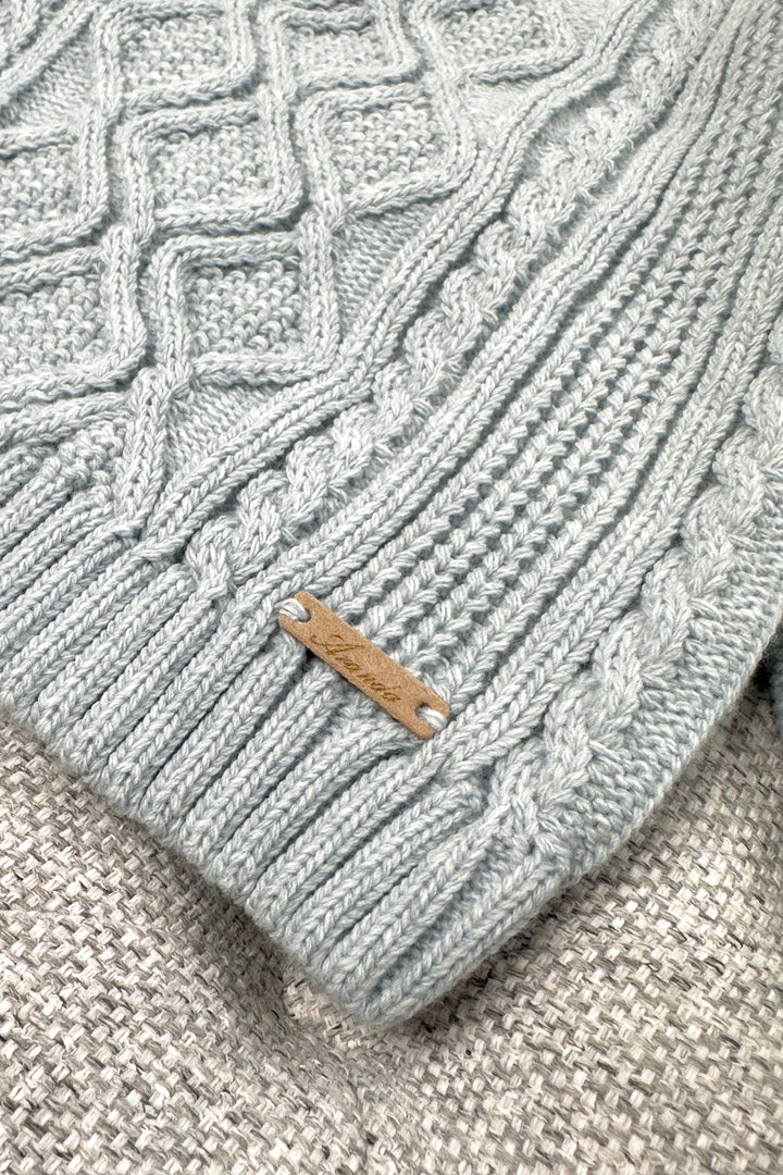 Martín Aranda "Alonzo" Powder Blue Cable Knit Jumper | Millie and John