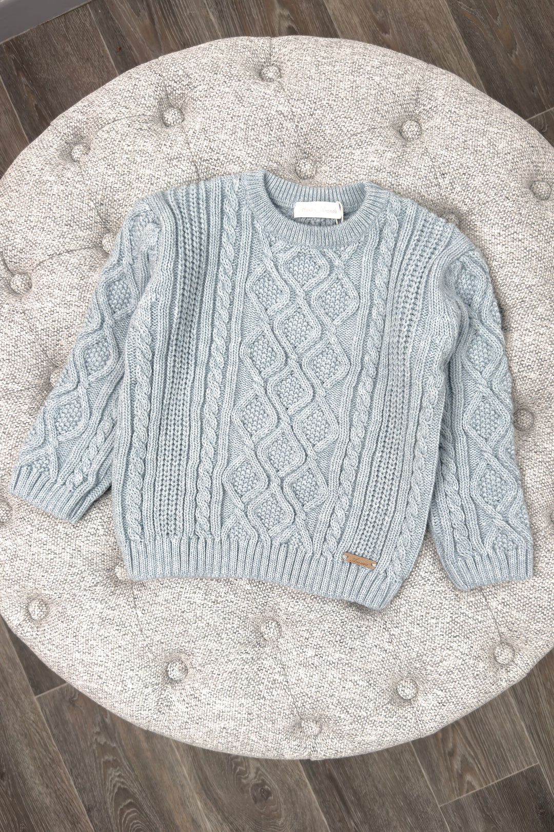 Martín Aranda "Alonzo" Powder Blue Cable Knit Jumper | Millie and John