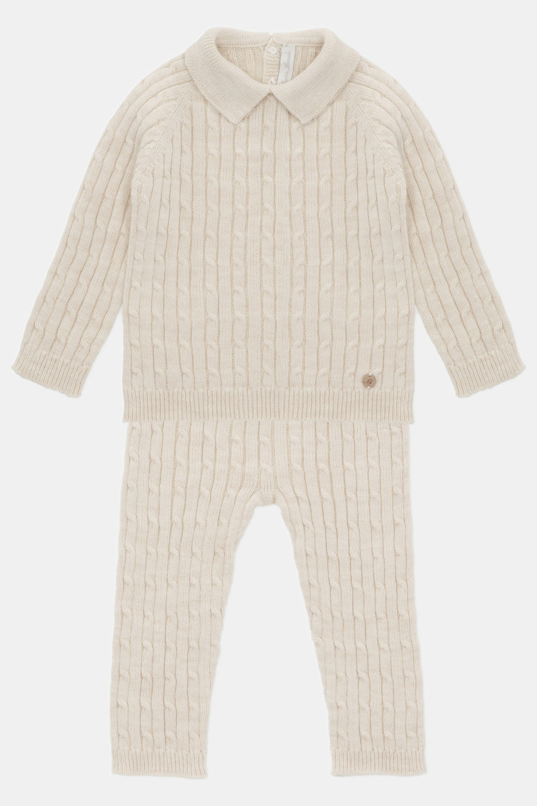 Martín Aranda "Jack" Oatmeal Cable Knit Polo Shirt & Trousers | Millie and John