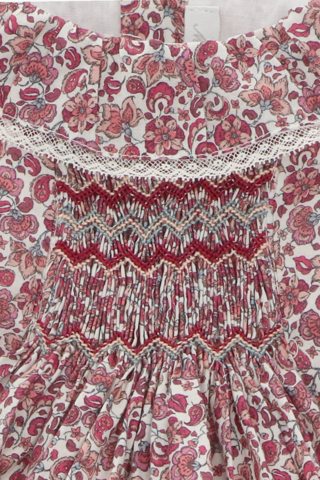 Martín Aranda "Pippa" Burgundy Smocked Floral Dress & Bloomers | Millie and John