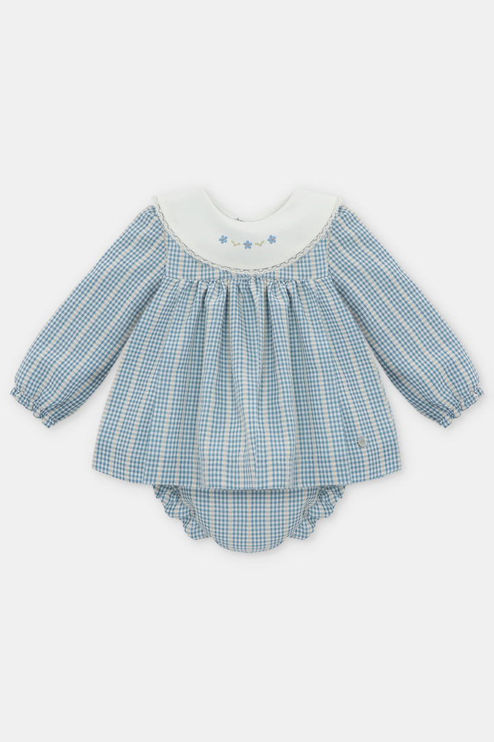 Martín Aranda "Hallie" Blue Check Dress & Bloomers | Millie and John