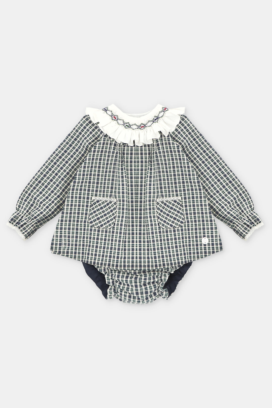 Martín Aranda "Arabella" Navy Tartan Dress & Bloomers | Millie and John