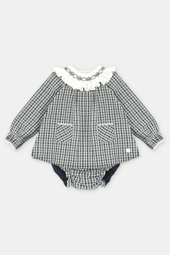 Martín Aranda "Arabella" Navy Tartan Dress & Bloomers | Millie and John