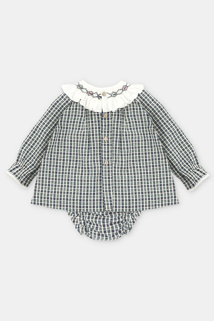 Martín Aranda "Arabella" Navy Tartan Dress & Bloomers | Millie and John