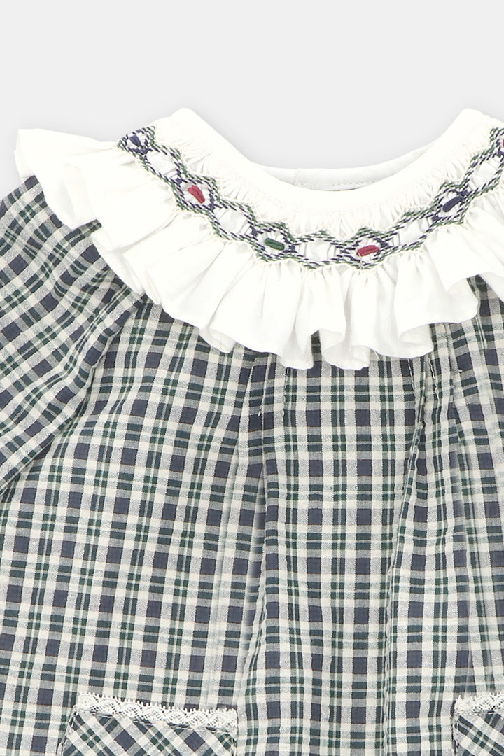 Martín Aranda "Arabella" Navy Tartan Dress & Bloomers | Millie and John