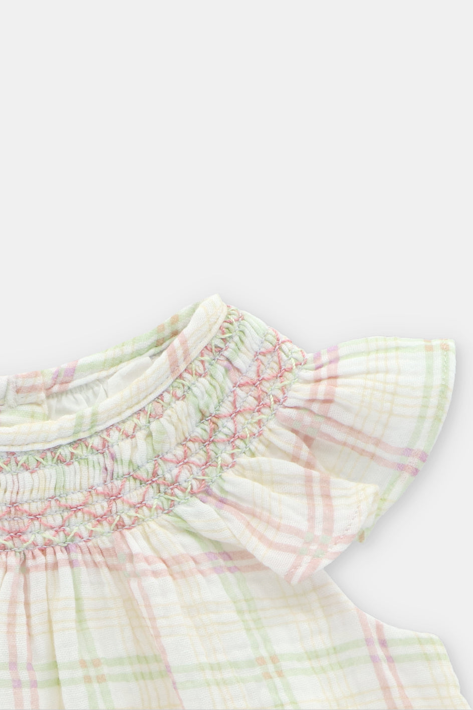 Martín Aranda "Beatrix" Pastel Check Smocked Dress & Bloomers | Millie and John