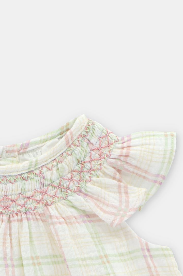 Martín Aranda "Beatrix" Pastel Check Smocked Dress & Bloomers | Millie and John