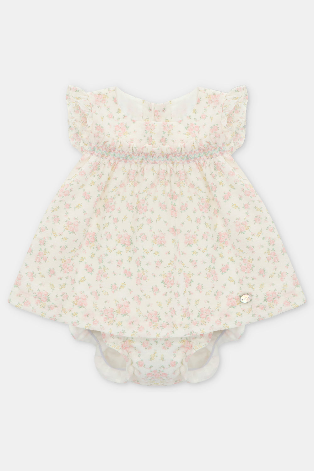Martín Aranda "Isadora" Floral Seersucker Dress & Bloomers | Millie and John