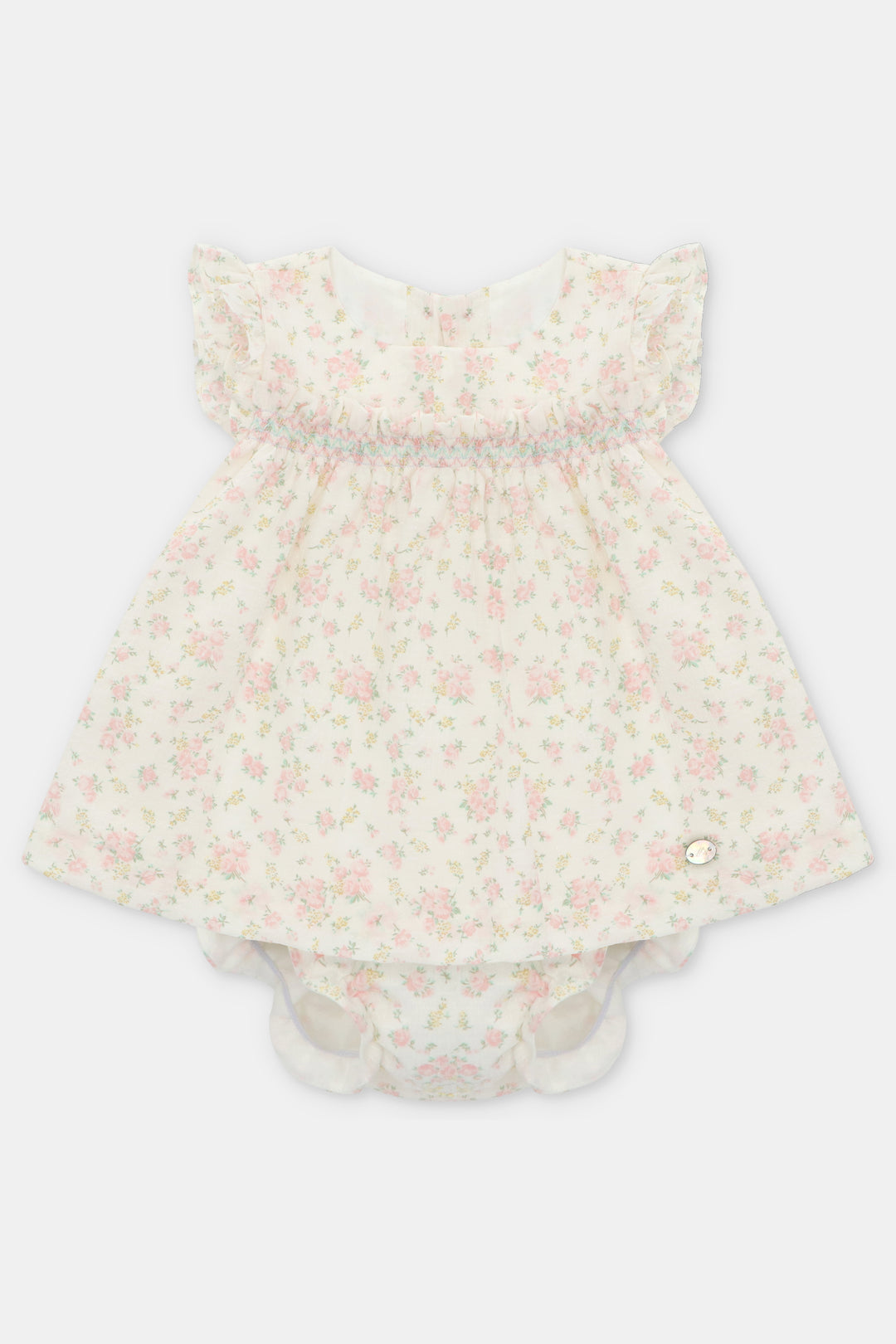 Martín Aranda "Isadora" Floral Seersucker Dress & Bloomers | Millie and John