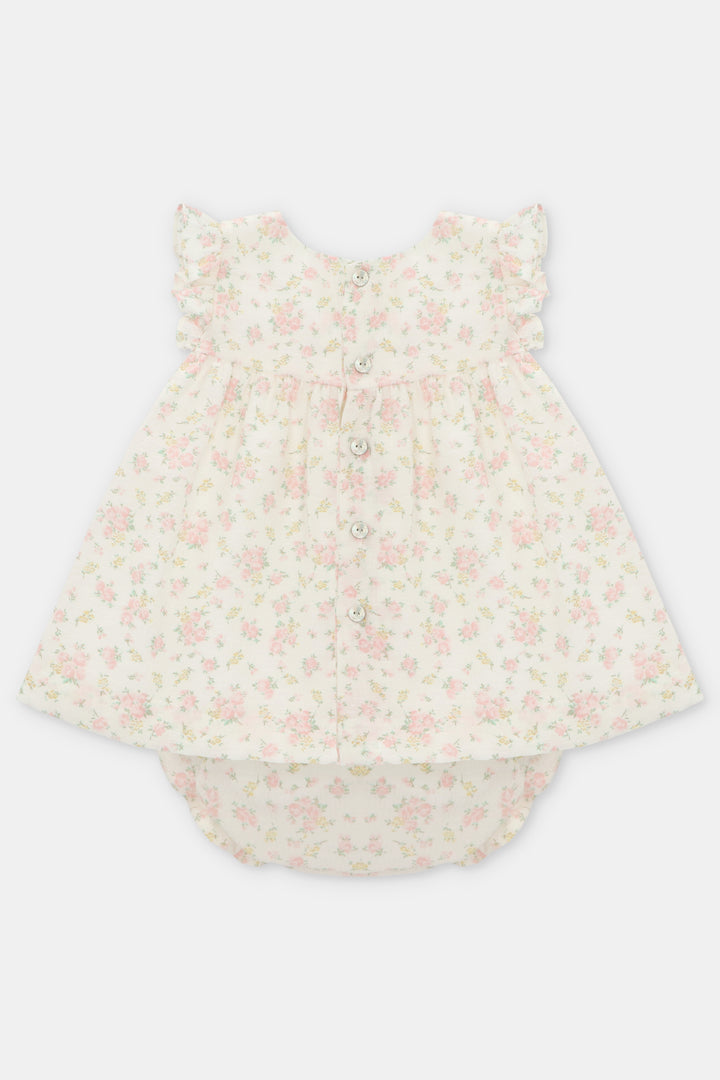 Martín Aranda "Isadora" Floral Seersucker Dress & Bloomers | Millie and John