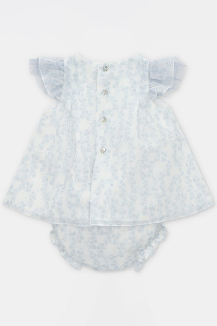 Martín Aranda "Alessandra" Pale Blue Floral Tulle Dress & Bloomers | Millie and John