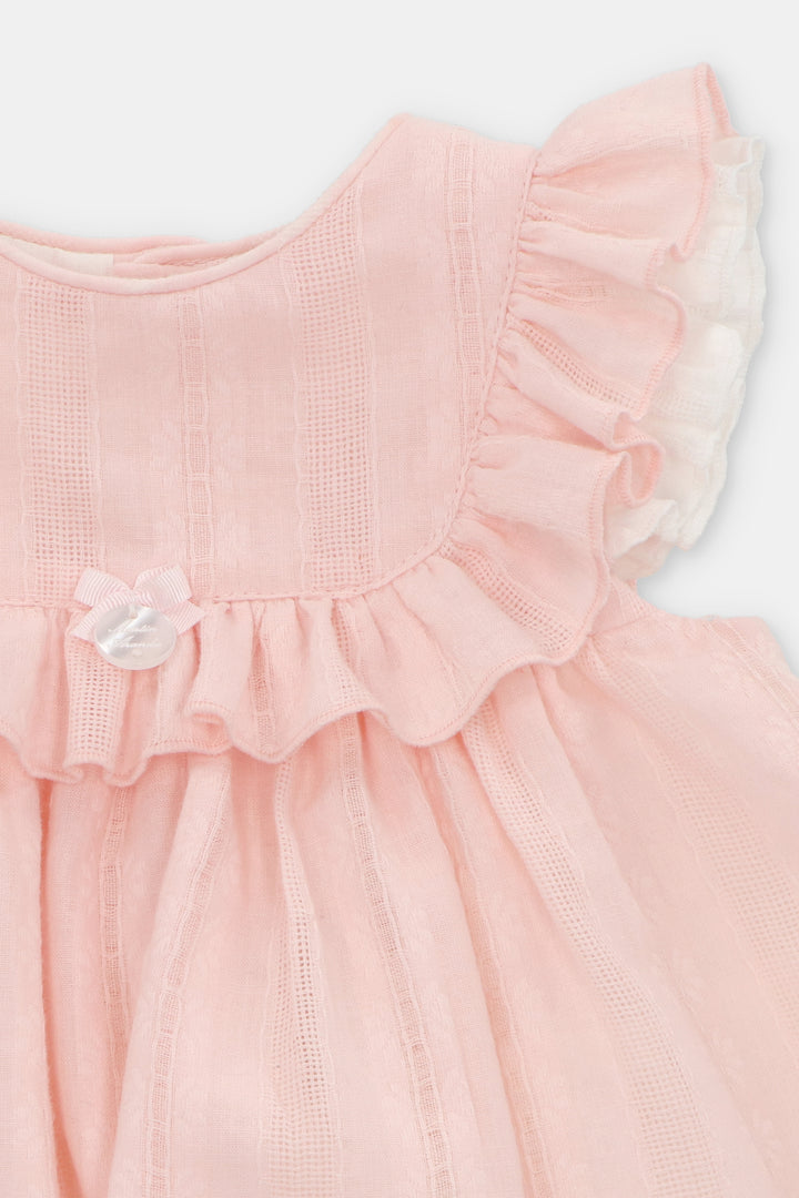 Martín Aranda "Genevieve" Blush Pink Ruffle Dress & Bloomers | Millie and John