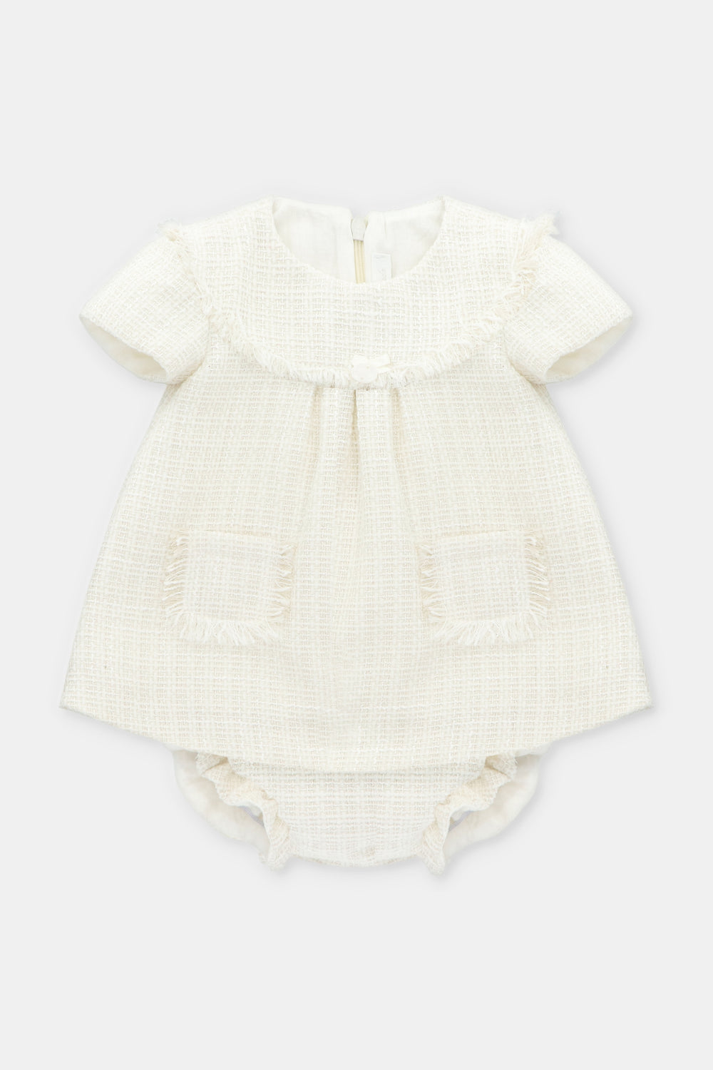 Martín Aranda "Sabina" Cream Shimmer Tweed Dress & Bloomers | Millie and John