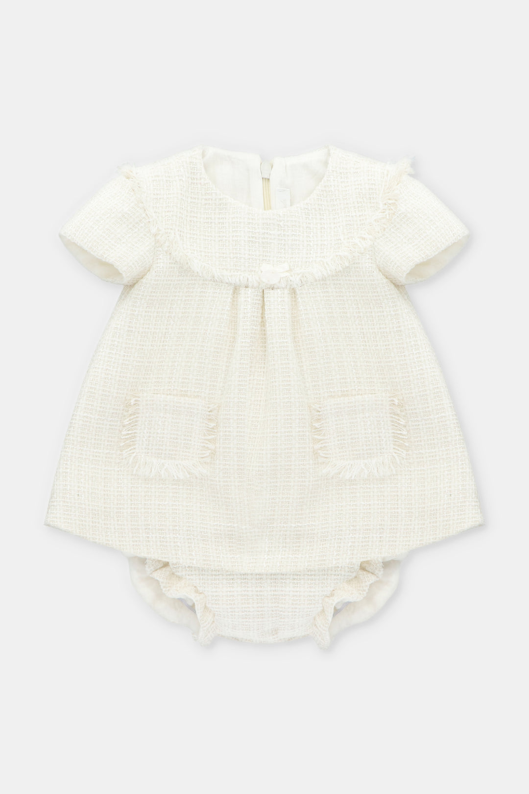 Martín Aranda "Sabina" Cream Shimmer Tweed Dress & Bloomers | Millie and John