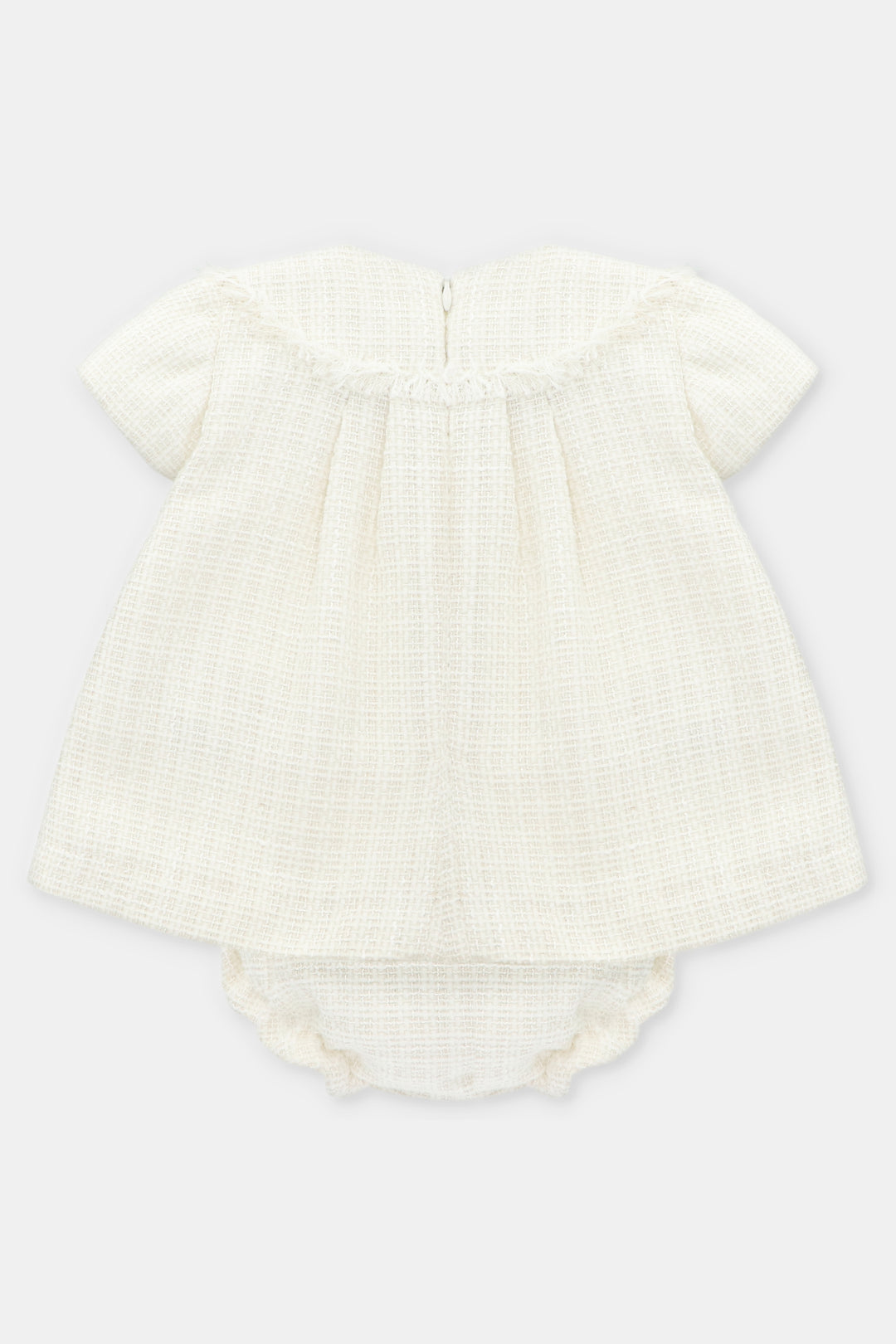 Martín Aranda "Sabina" Cream Shimmer Tweed Dress & Bloomers | Millie and John