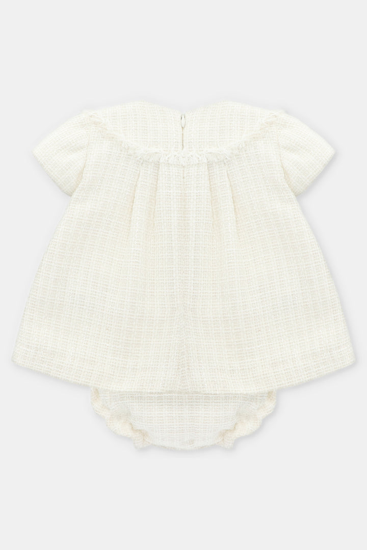 Martín Aranda "Sabina" Cream Shimmer Tweed Dress & Bloomers | Millie and John