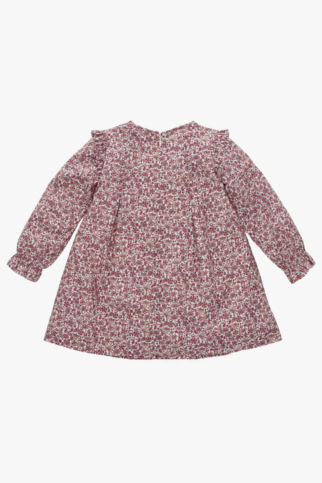 Martín Aranda "Mia" Burgundy Smocked Floral Dress | Millie and John