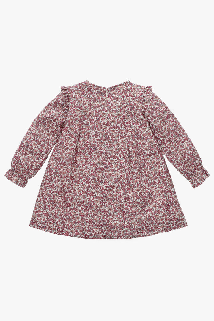 Martín Aranda "Mia" Burgundy Smocked Floral Dress | Millie and John