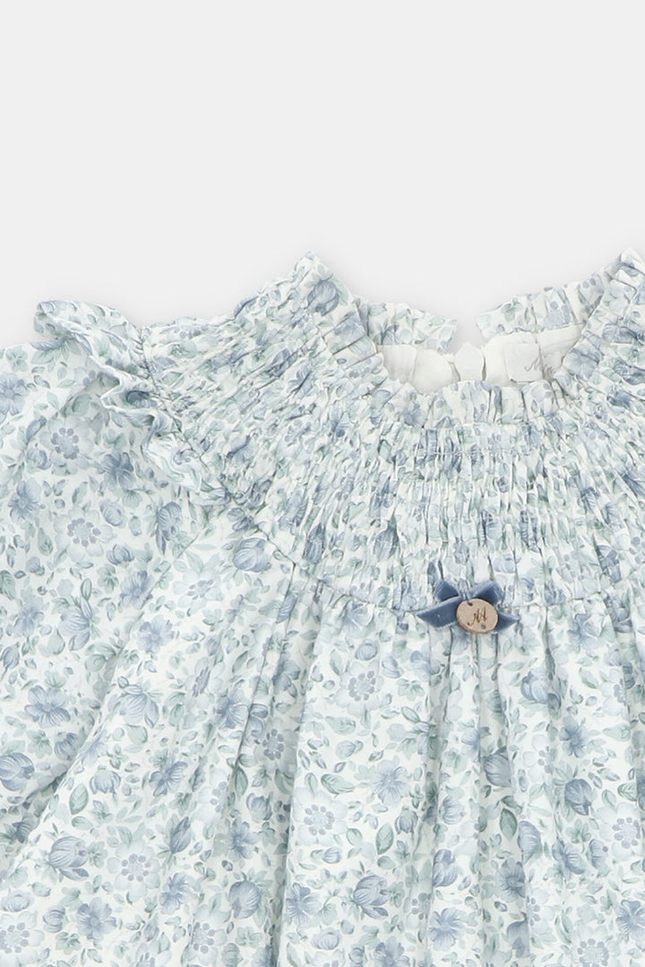 Martín Aranda "Esme" Powder Blue Floral Dress | Millie and John