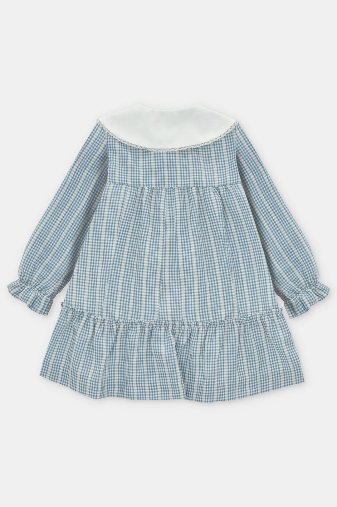 Martín Aranda "Ada" Blue Check Embroidered Dress | Millie and John