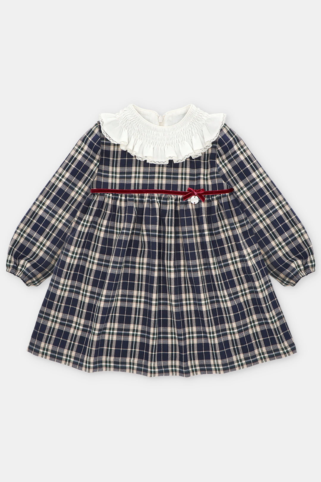 Martín Aranda "Eva" Navy Tartan Dress | Millie and John