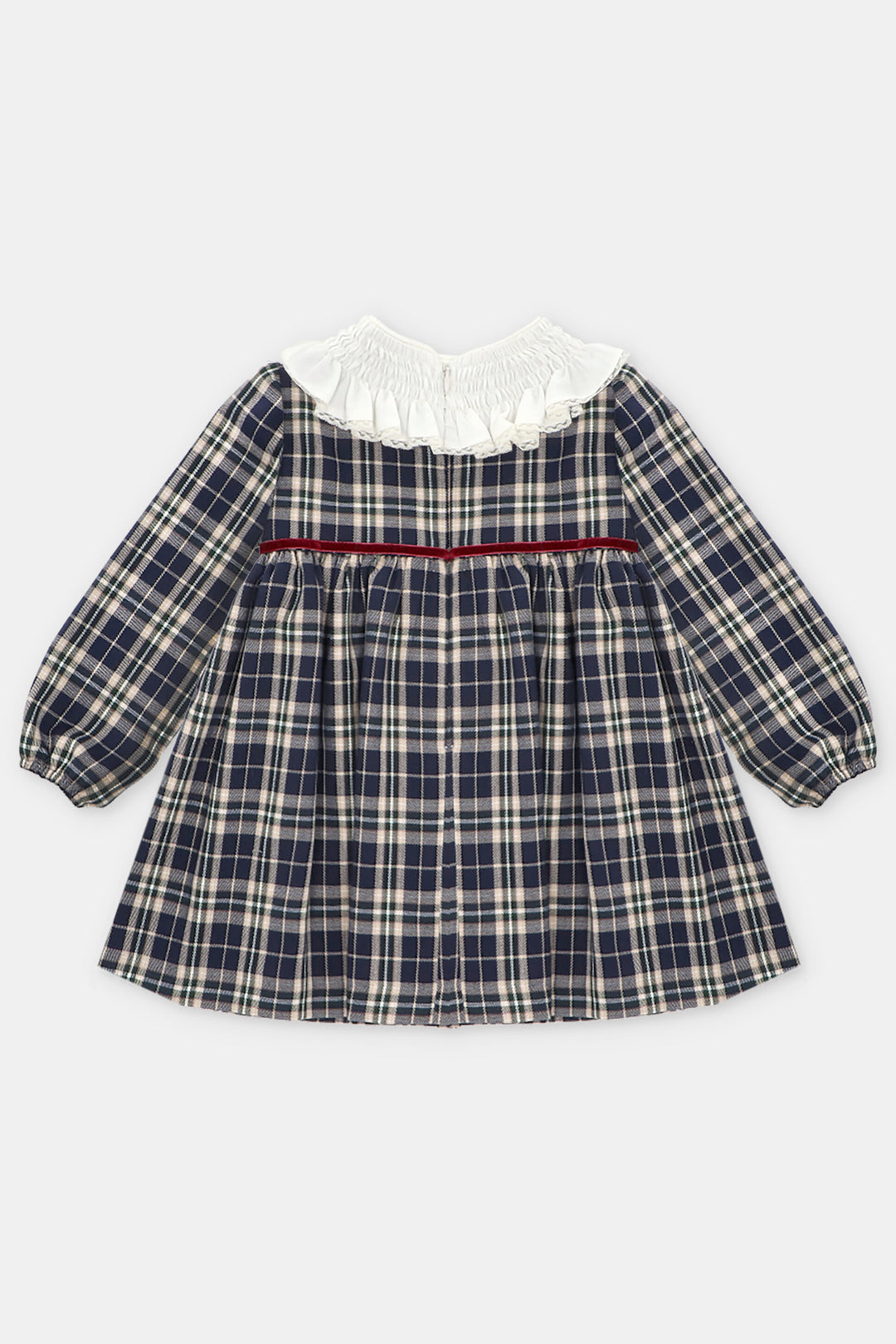 Martín Aranda "Eva" Navy Tartan Dress | Millie and John