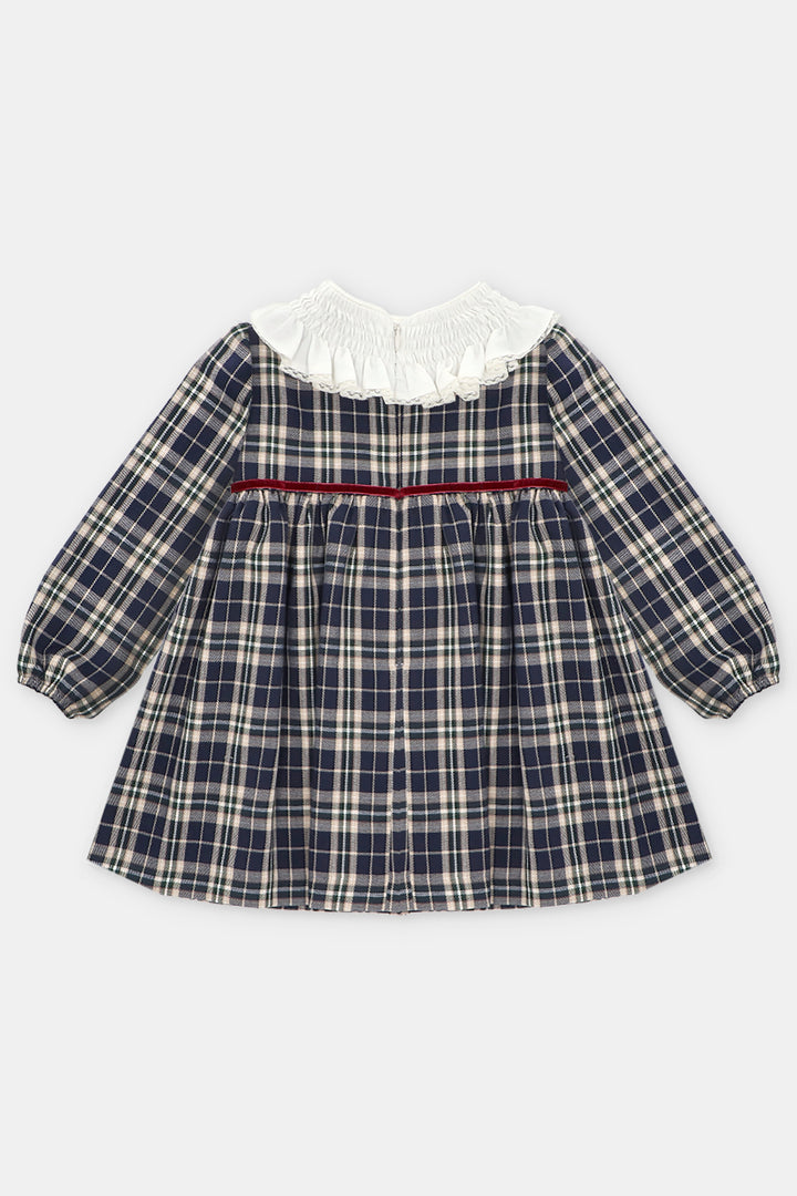 Martín Aranda "Eva" Navy Tartan Dress | Millie and John