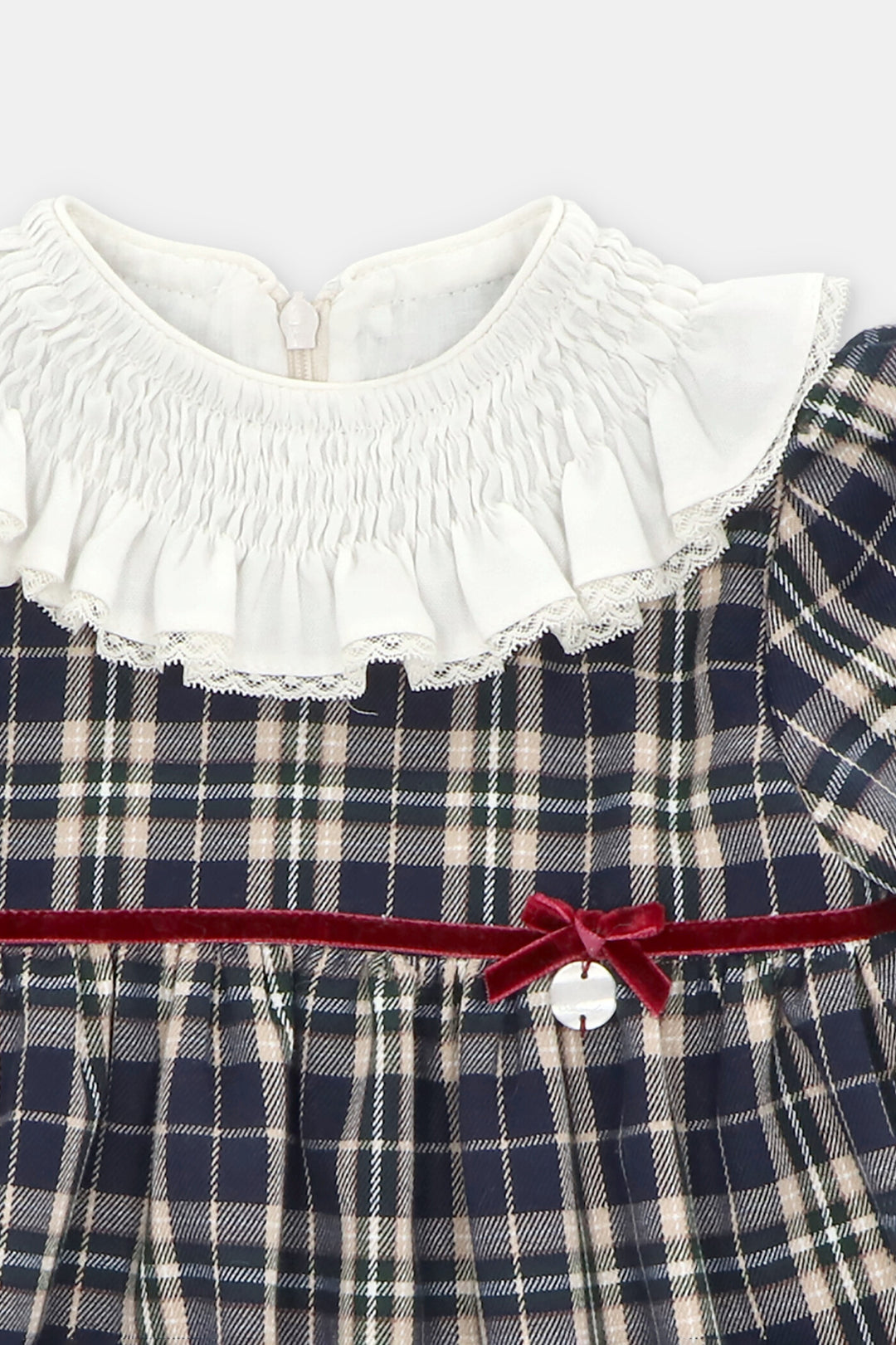 Martín Aranda "Eva" Navy Tartan Dress | Millie and John