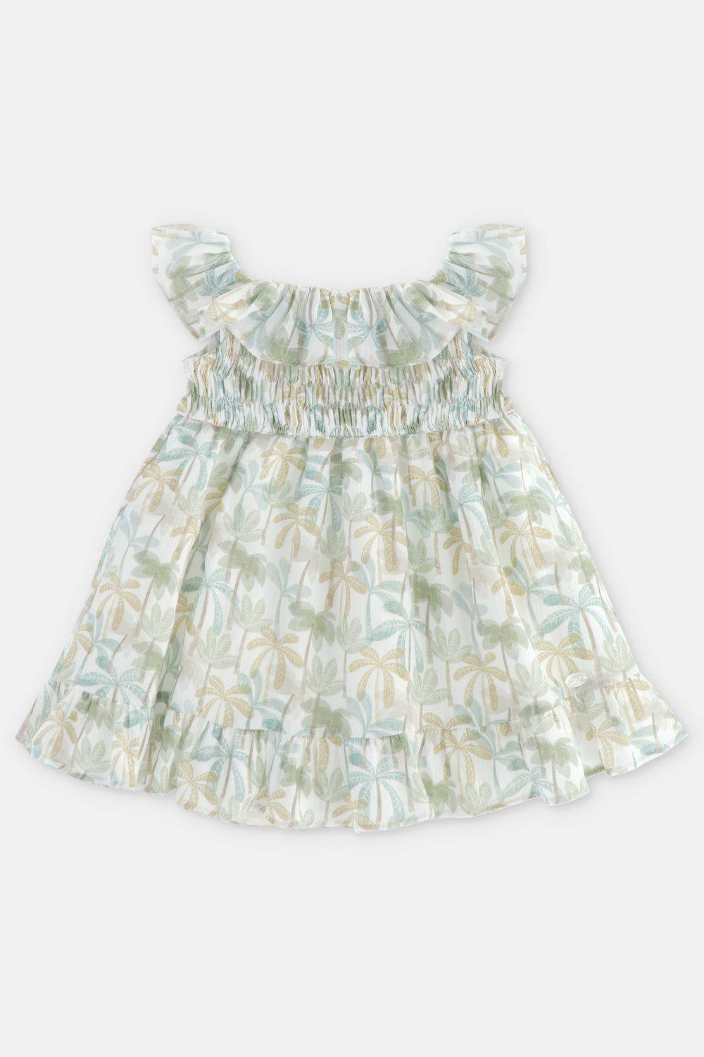 Martín Aranda "Sylvie" Sage Green Palm Tree Dress | Millie and John