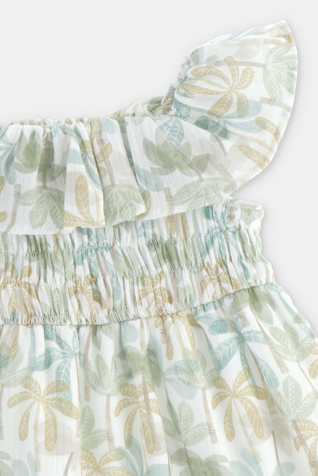 Martín Aranda "Sylvie" Sage Green Palm Tree Dress | Millie and John