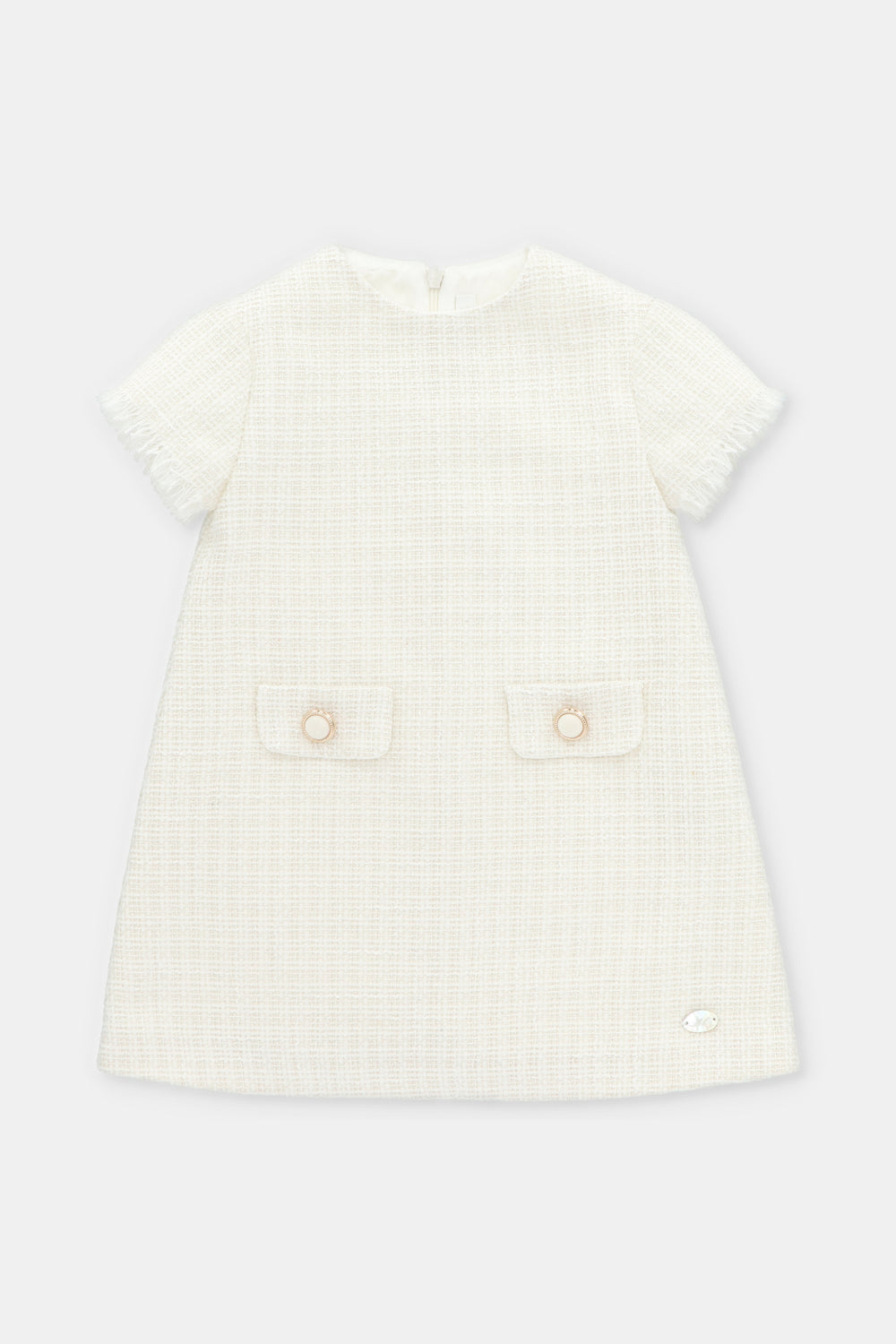 Martín Aranda "Serena" Cream Shimmer Tweed Dress | Millie and John