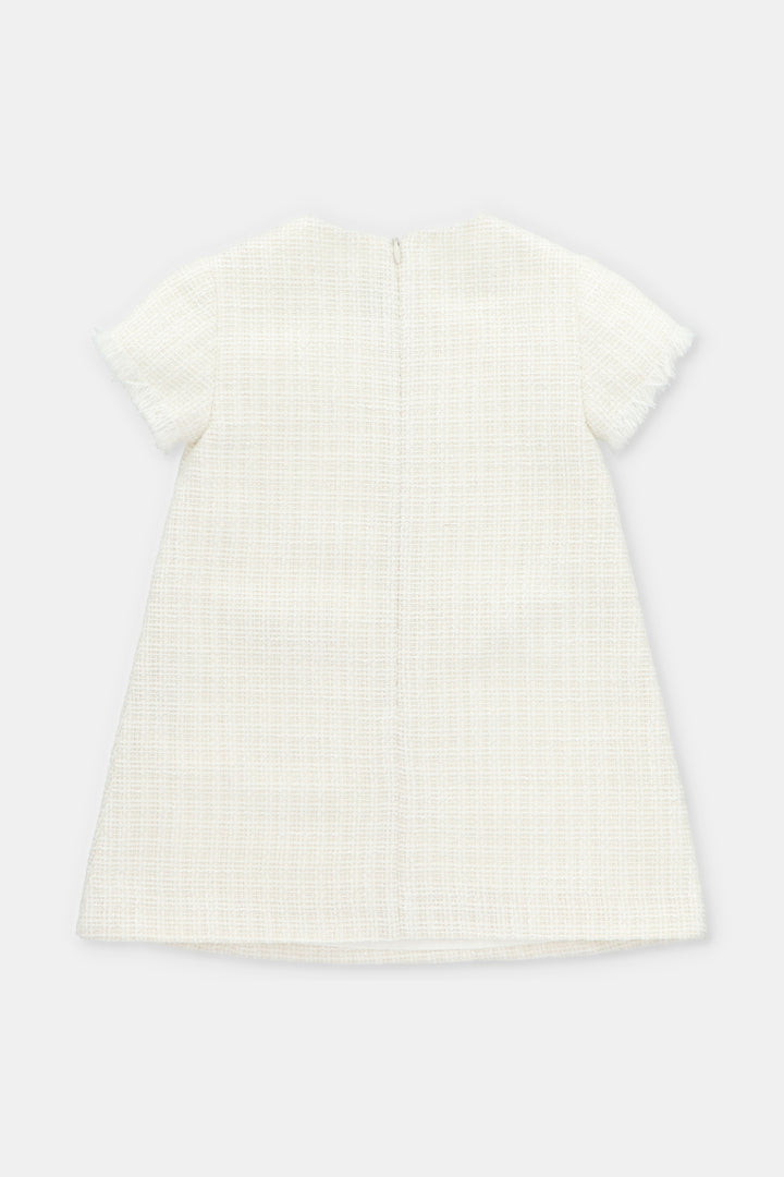 Martín Aranda "Serena" Cream Shimmer Tweed Dress | Millie and John