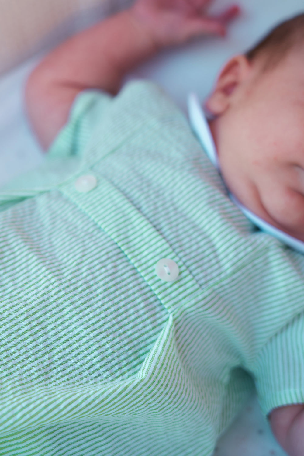 Rapife "Grayson" Apple Green Stripe Romper | Millie and John