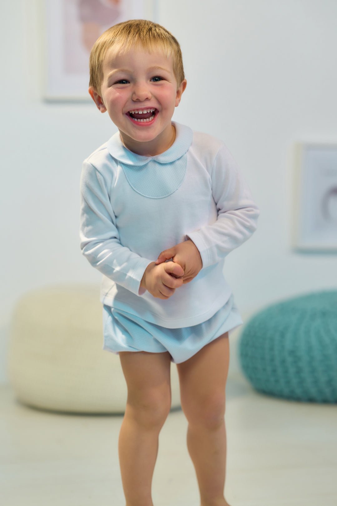 Rapife "Archer" Light Blue Polka Dot Top & Jam Pants | Millie and John